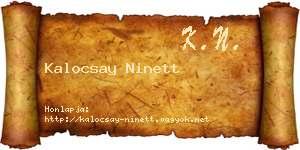 Kalocsay Ninett névjegykártya